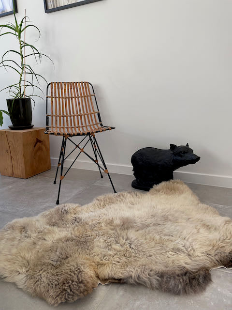 Beige/taupe schapenvacht XL