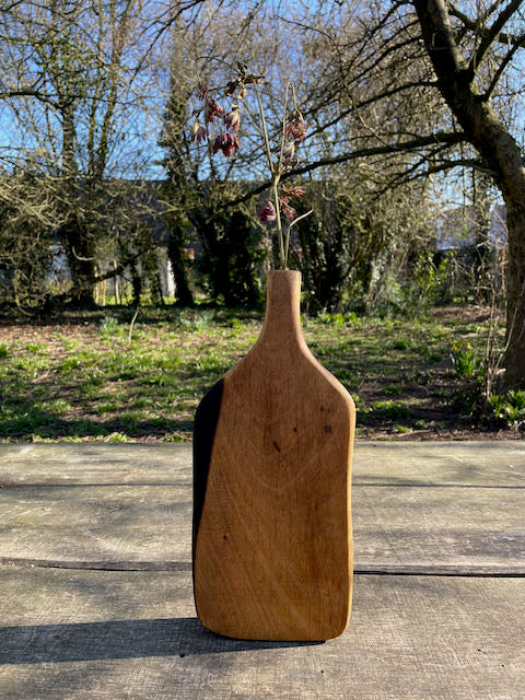 Vase for dried flowers. Technique Shou Sugi Ban.