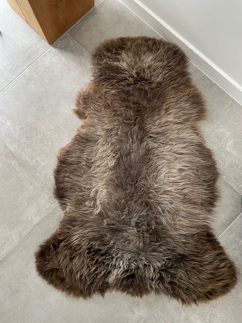 Grijs bruin schapenvacht