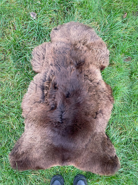 XL gemengd bruin schapenvacht