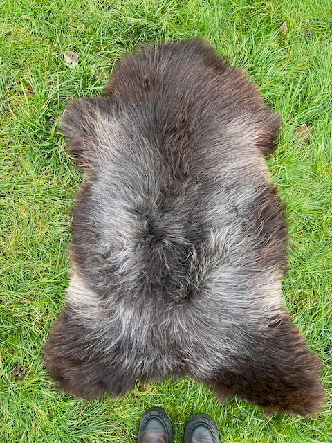 XL bruin/ grijs schapenvacht