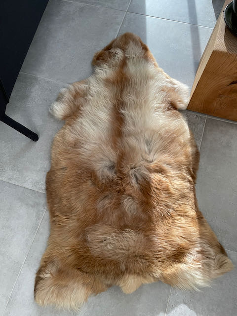 Camel/ beige XL schapenvacht