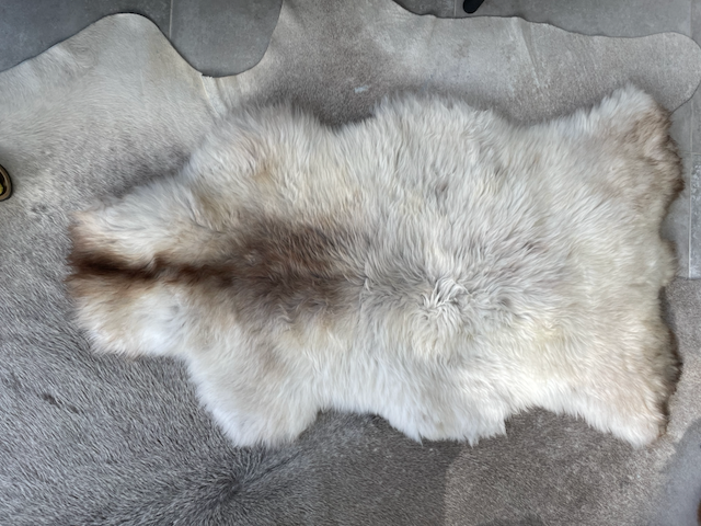 XL zilverkleurige vacht met bruin/taupe kleur