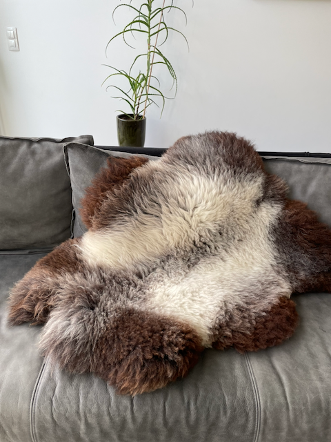 Large grijs/ bruin schapenvacht