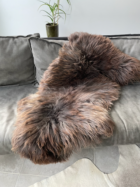XL bruin/ grijs schapenvacht