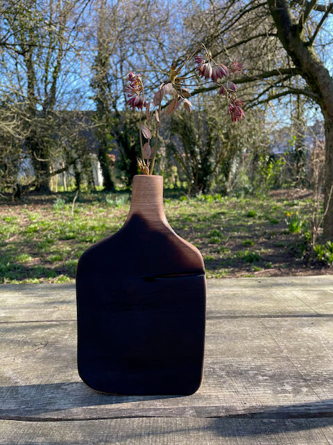 Vase for dried flowers. Technique Shou Sugi Ban.