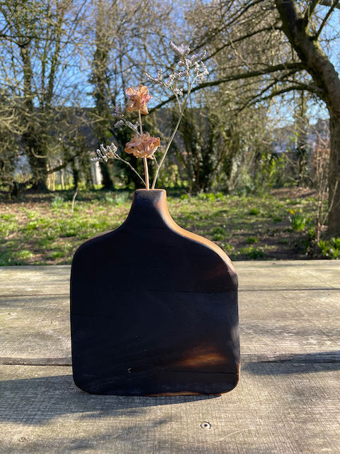 Vase for dried flowers. Technique Shou Sugi Ban